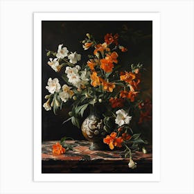 Baroque Floral Still Life Snapdragon 1 Art Print