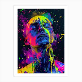 Color Splashed Face Art Print