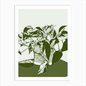 Green Pothos Potted Plant Art Print