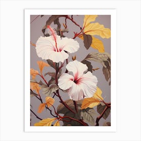 Hibiscus 4 Flower Painting Art Print