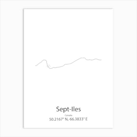 Sept Iles,Canada Minimalist Map Art Print