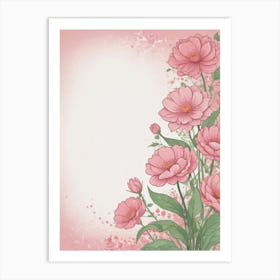 Pink Flowers On A Pink Background Art Print