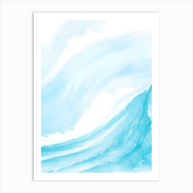 Blue Ocean Wave Watercolor Vertical Composition 80 Art Print