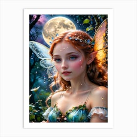 Fairy In The Moonlight Art Print