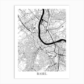 Basel White Black Art Print