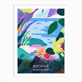 Biscayne National Park Travel Poster Matisse Style 4 Art Print