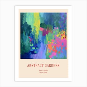 Colourful Gardens Monets Garden Usa 4 Red Poster Art Print