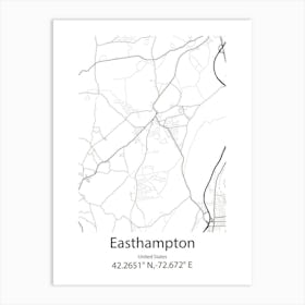 Easthampton,United States Minimalist Map Art Print