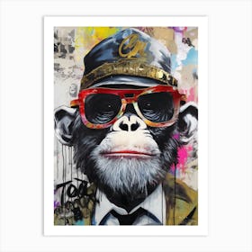 Monkey In A Hat Pop Art Print
