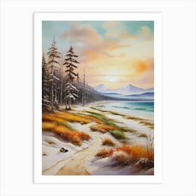 Sunset At The Beach Art Print