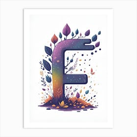 Colorful Letter F Illustration 17 Art Print