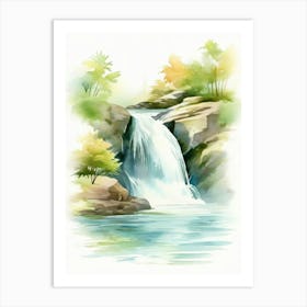 Waterfall Painting 2 Art Print