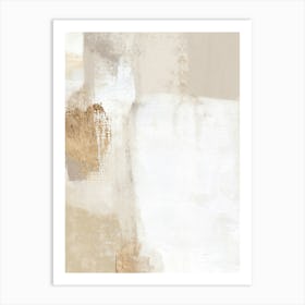 Beige Gold Abstract Painting 1 Art Print
