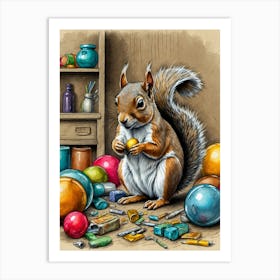 Easter Squirrel Art Print