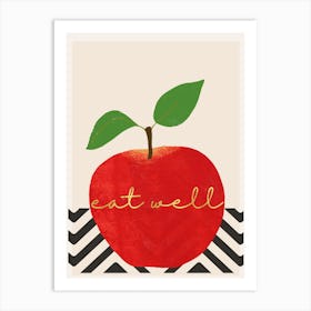 Eat Well Red Apple Art Print