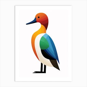 Colourful Geometric Bird Canvasback 2 Art Print