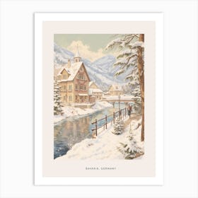 Vintage Winter Poster Bavaria Germany 2 Art Print