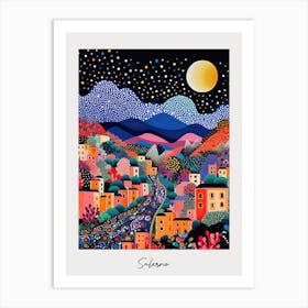 Poster Of Salerno, Italy, Illustration In The Style Of Pop Art 3 Art Print