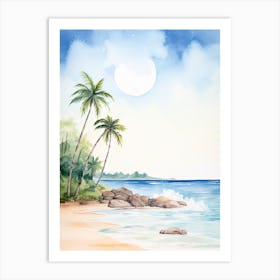 Watercolour Of Ka Anapali Beach   Maui Hawaii Usa 2 Art Print