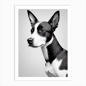 Toy Fox Terrier B&W Pencil Dog Art Print