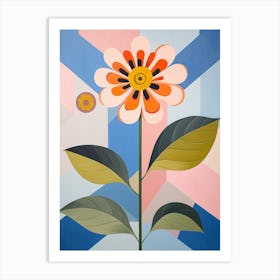 Zinnia 6 Hilma Af Klint Inspired Pastel Flower Painting Art Print