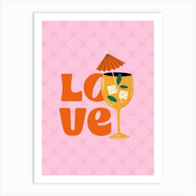 Modern Pink Cocktail Art Print 3 Art Print