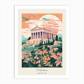 The Parthenon   Nashville, Usa   Cute Botanical Illustration Travel 3 Poster Art Print