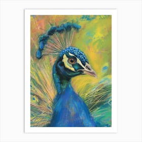 Loose Lines Portrait Of A Peacock 1 Art Print