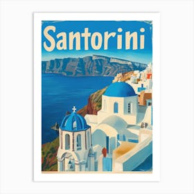 Aihrgdesign A Vintage Travel Poster Of Santorini 3 Art Print