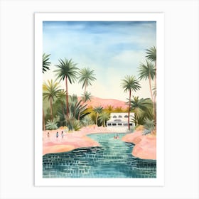 Swimming In Canary Islands Spain Watercolour Art Print