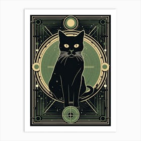 The World, Black Cat Tarot Card 0 Art Print