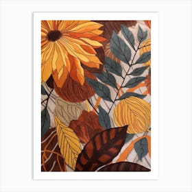 Fall Botanicals Sunflower 1 Art Print