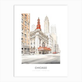 Chicago Theatre B&W Poster Art Print