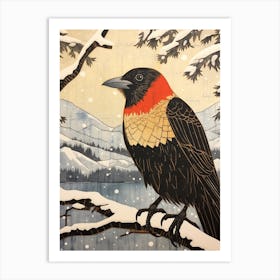 Bird Illustration Raven 1 Art Print