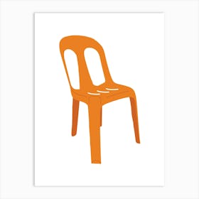 Orange Plastic Chair Affiche