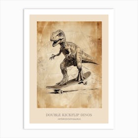 Heterodontosaurus Vintage Dinosaur Poster 1 Art Print