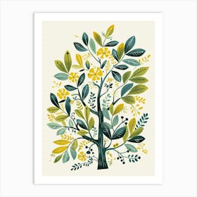 Balsam Tree Flat Illustration 3 Art Print