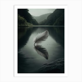 Feather In Water Art Print