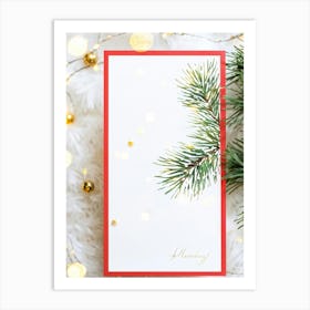 A Sparkling Holiday Card Adorned With Festive Decor From A Traditional December Landscape The Card 2 1 Art Print