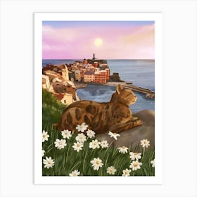 Whiskers in the Wildflowers Art Print