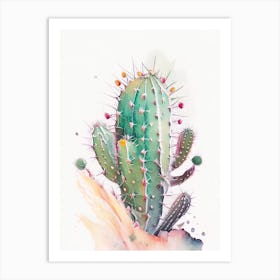 Ladyfinger Cactus Storybook Watercolours 1 Art Print