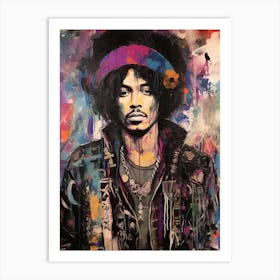 Jimi Hendrix Abstract Portrait 10 Art Print