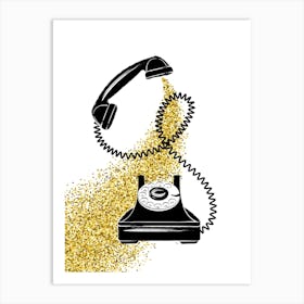 Glitter Luxury Retro Phone Art Print