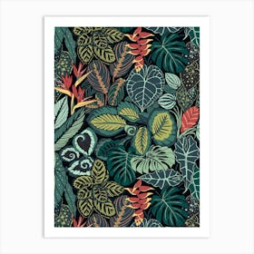 Tropical Rainforest Pattern Art Print