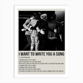 I Want To Write You A Song By One Direction Poster 2 Art Print