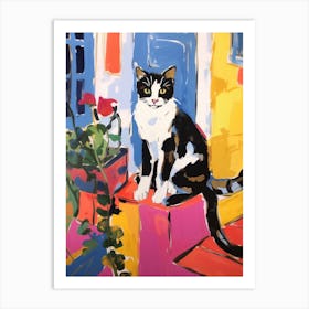 Painting Of A Cat In Tangier Morocco 4 Art Print