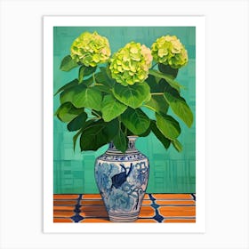 Flowers In A Vase Still Life Painting Hydrangea 4 Art Print