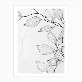 Black And White Leaves 2 Art Print