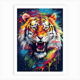 Tiger Art In Contemporary Art Style 3 Art Print