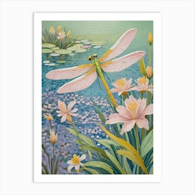 Dragonfly In Pastel Colours Art Print